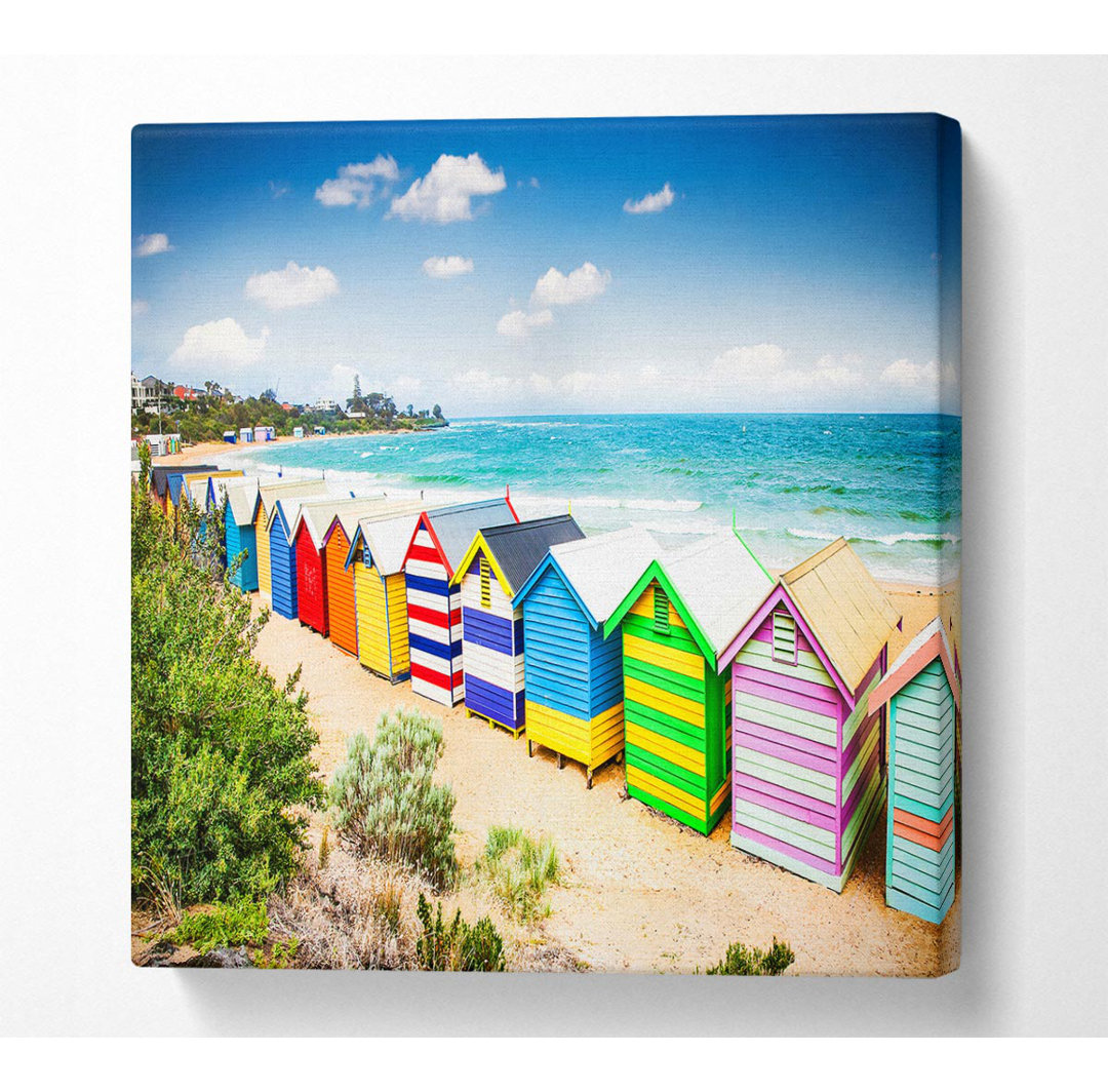 Strandhütte Delight Square Canvas Druck