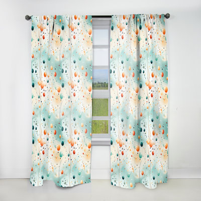 Ethereal Whispers Polka Dots Pattern I - Modern Velvet Curtain - Room Darkening - 1 Panel
