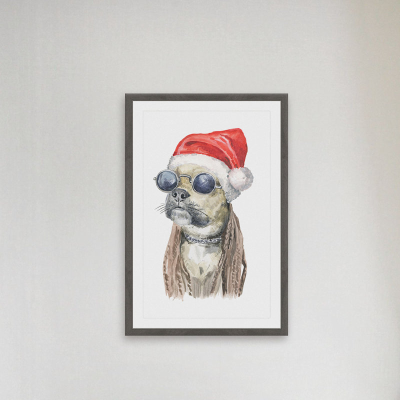 Rockstar Christmas - Single Picture Frame Painting, 61cm H x 41cm W 