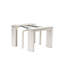 A68AB828550D4B65824ada30678C51D2 - Ensemble de salle à manger extensible 3 pièces comprenant 1 table extensible et 2 bancs modernes, blanc antique.