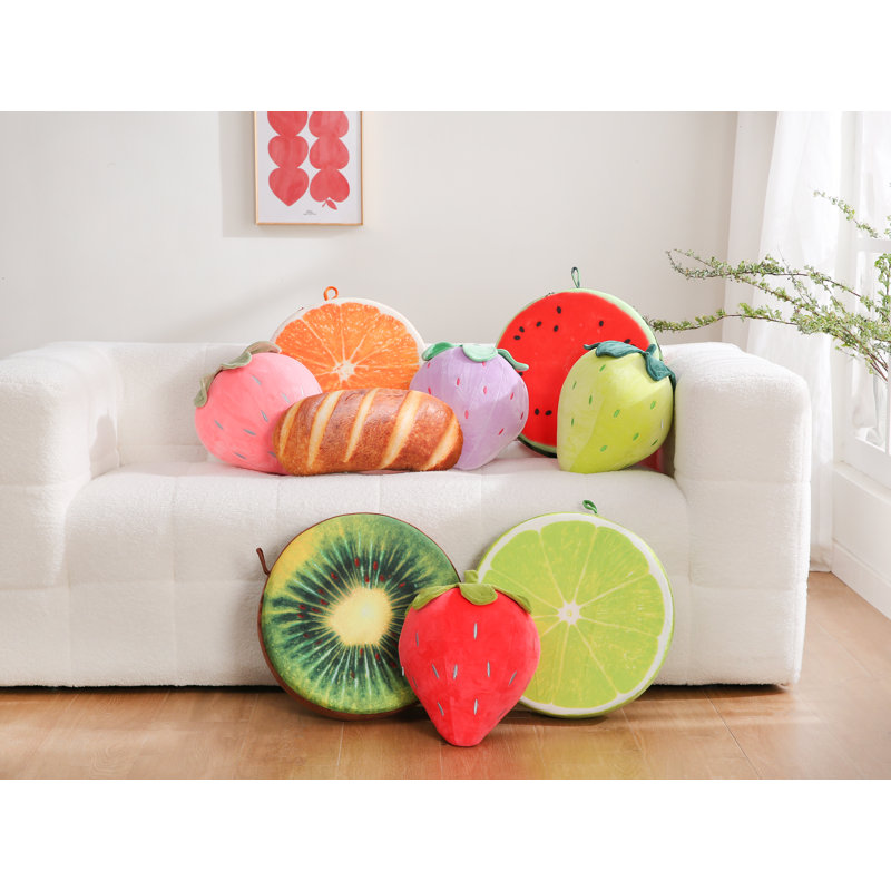 Velvet Strawberry Decorative Pillows for Couch Decor (Set of 2), Yellow
