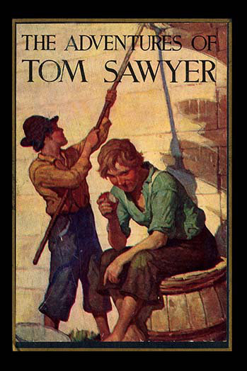 « the aventures of tom sawyer » par mark twain, affiche rétro, 36" H x 24" W
