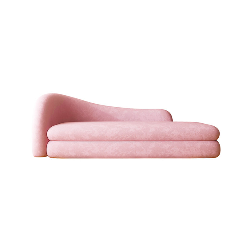 Chaise longue rembourrée Comfortable Living Room, Accoudoir à gauche (vu de face), Rose