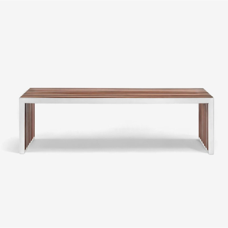 Banc en noyer, H 17 po x l 48 po x P 16,1 po
