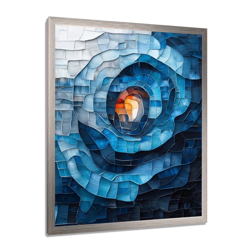 Omario - Abstract Wall Art, Silver, 20" H x 12" W, Framed Print without Mat