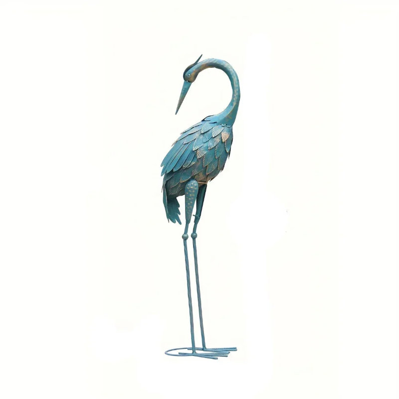 Bird Crane Metal Garden Statue