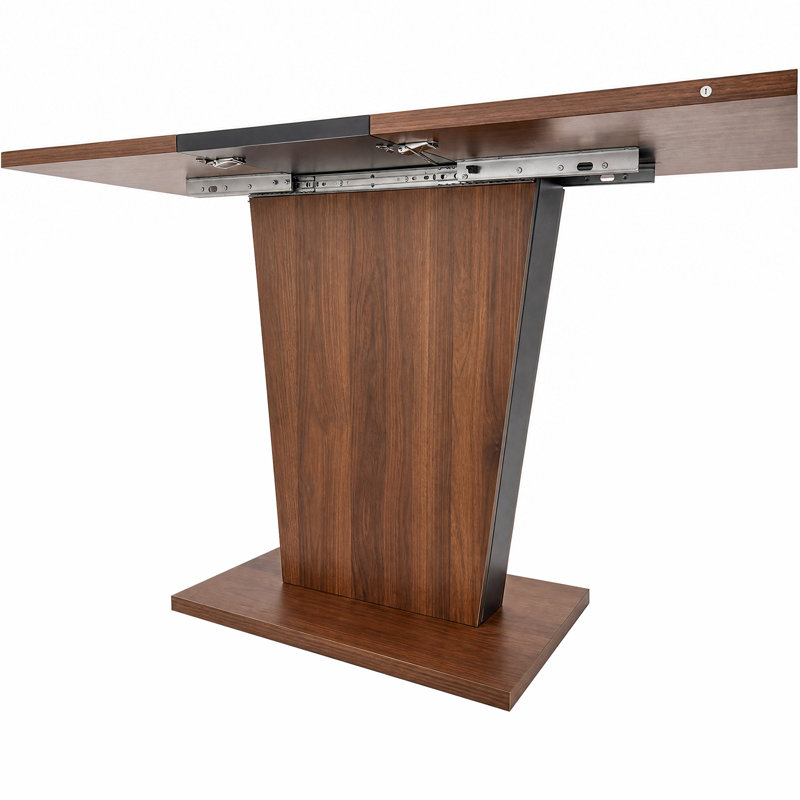Extendable Dining Table, Modern Expandable Kitchen Table, Rectangular Dinner Table for Small Space Home Restaurant
