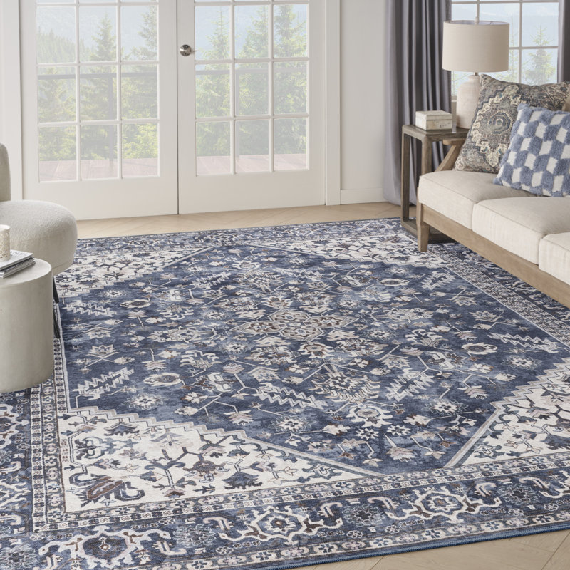 Washable Oriental Rug, Rectangle 9'2" x 12'