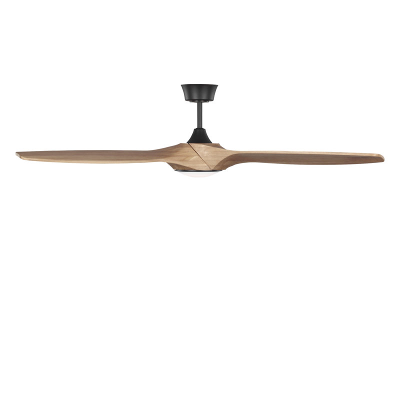 Selen Smart LED Ceiling Fan, Natural Honey, Midnight Black, 60" Wide