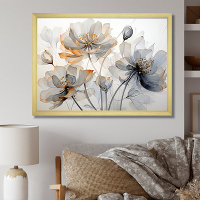 Minimaliste, tulipes blanches et grises Grace I - Tulipes, art mural