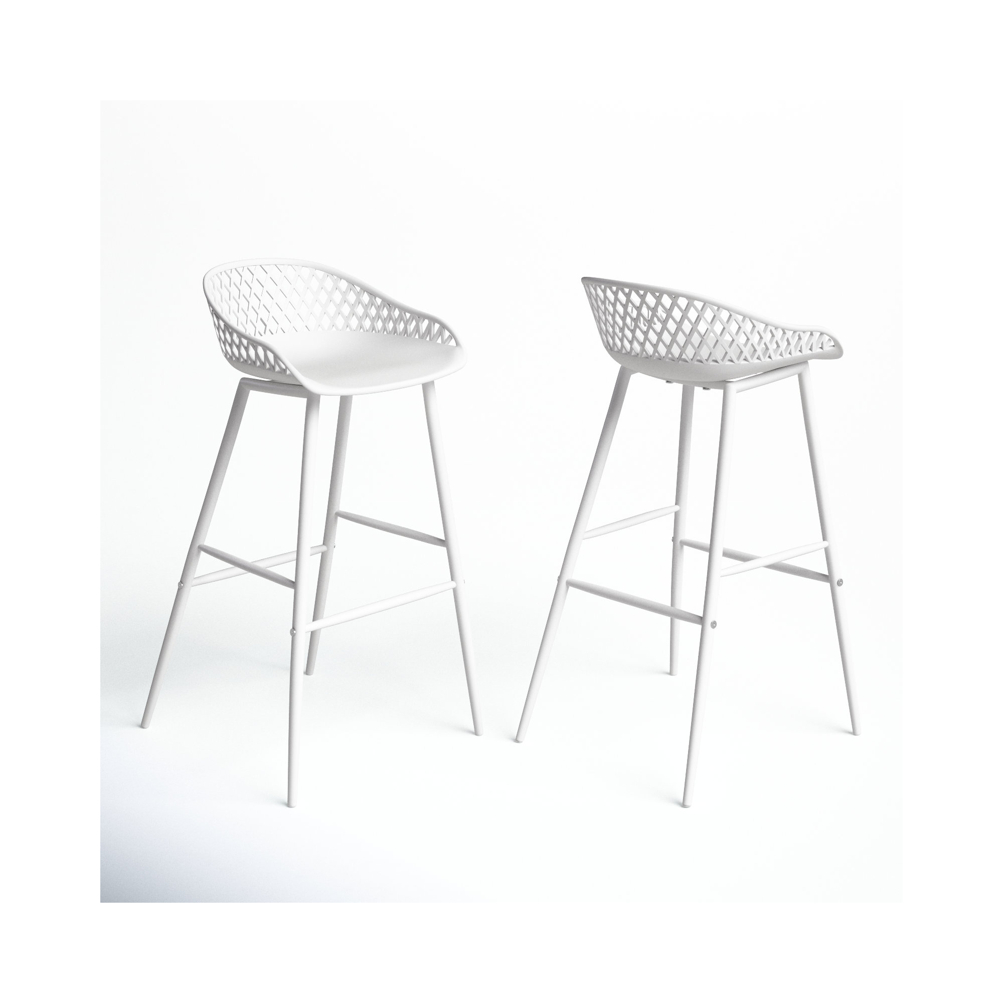 Newark Patio Bar Stool, White, 29"