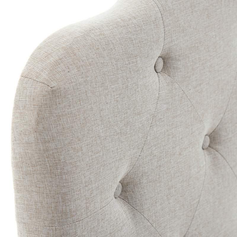 Upholstered Headboard, King, Beige, Linen