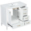 Meuble-lavabo de salle de bain avec lavabo, avec porte à fermeture en douceur, plusieurs tiroirs, structure en bois massif et matériaux de qualité supérieure pour une mise à niveau fonctionnelle de la salle de bain-1029737967