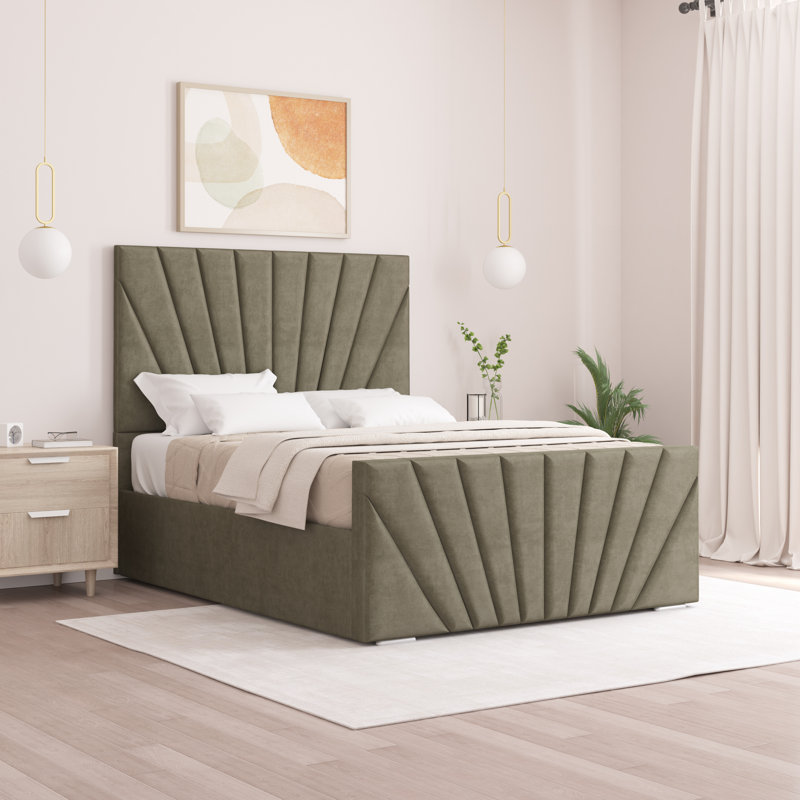 Aayanah Upholstered Bed, Small Double (4'), Asphalt