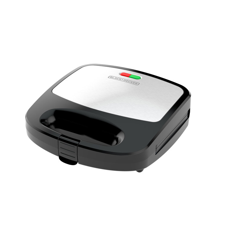 Black+Decker Wm2200Sd Countertop Waffle Iron, Compact, Silver/Black