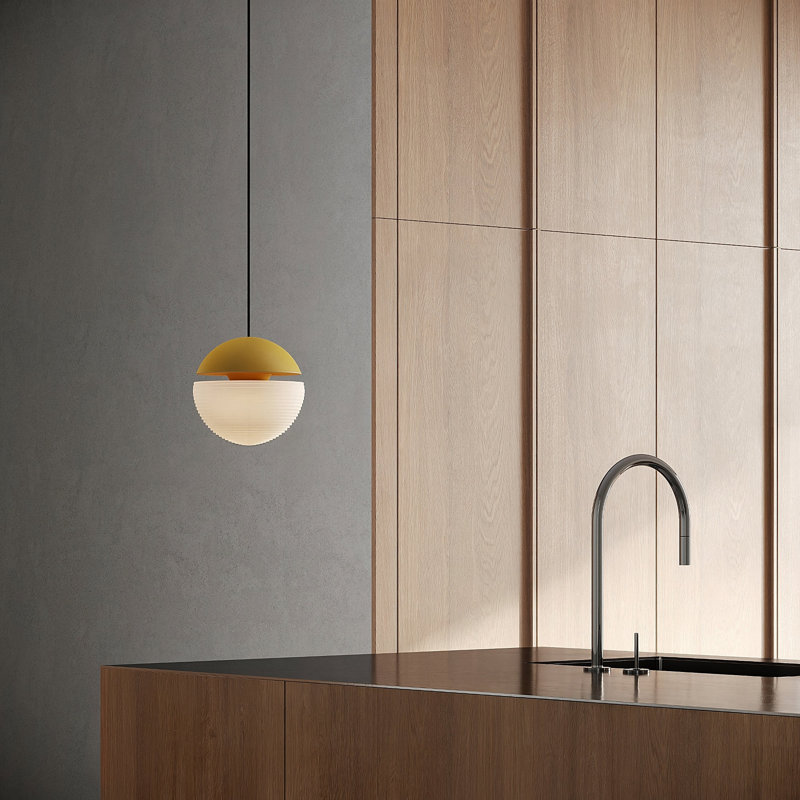Cora Pendant Light, Mustard, White