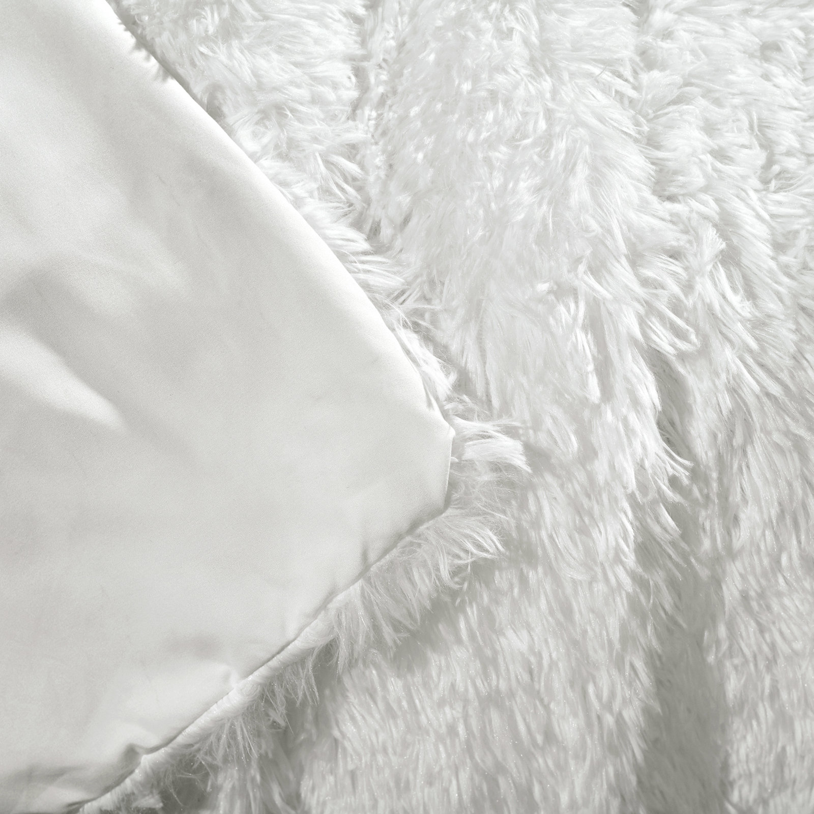 Exie Faux Fur Throw Blanket, White