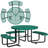 Leisure Craft 46" Round ADA Accessible Outdoor Picnic Table with 3 Bench Seats-13673065