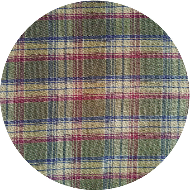 Jasso Plaid Indoor Rug, Round 6'