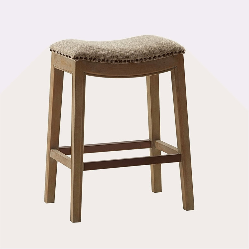 Saddle Counter Stool, Fabric Brown