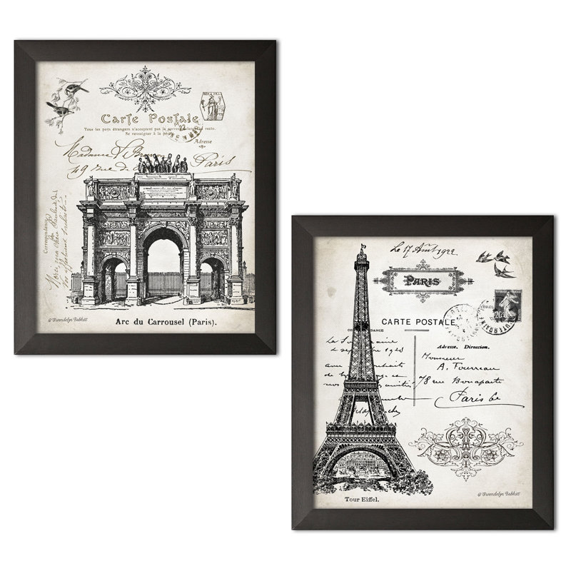 «belle "belle" , ensemble de tour de lit french, arc du carrousel et eiffel ", ensemble d’impression, H 16 po x l 13 po