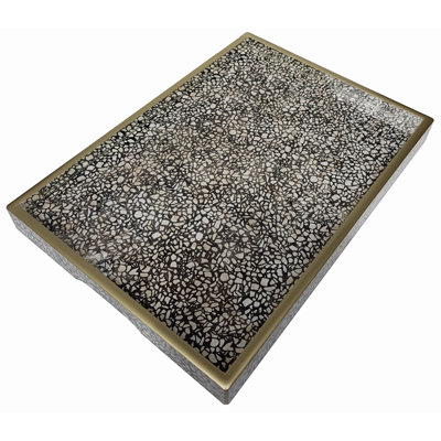 Handmade Reverse Painted Mirror Serving Tray