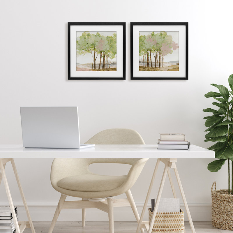 «Idyllic Spring Awakening», ensemble de 2 impressions encadrées sous verre, design par Ian C., H 13 po x l 13 po