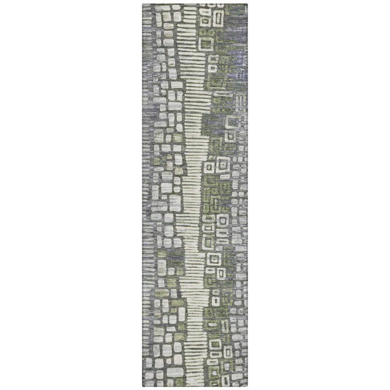 Machine Washable Indoor/Outdoor Jenning ACN2268 Geometric Rug, Runner 2'3" x 7'6"