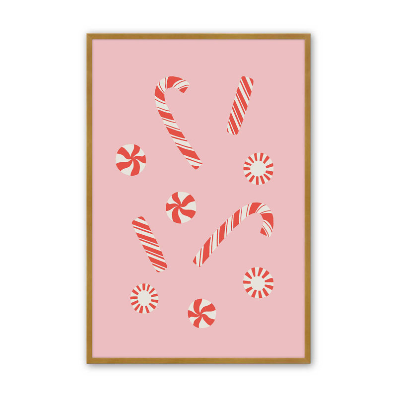 «A Peppermint Christmas By Lathe & Quill», reproduction d'art sur toile, H 16 po x l 12 po, Doré