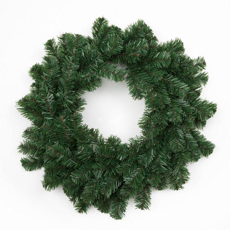 55cm Green Alaskan Pine Christmas Wreath with PVC Tips for Indoor and Sheltered Outdoor Display