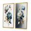 «Hyperrealistic Blue And Gold Peony», 2 pièces sur toile-346971778-346971780