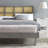Modway Sidney Cane and Wood Platform Bed with Angular Legs-1333490574-1333490675