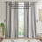 Cotton Printed Curtain Panel with Chenille Stripe and Lining 50x84"-1621888050-1621888052