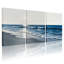 Nautique et plage, vagues océaniques, ciel, horizon, eau, sable, sable, réflexion, ensemble de 3 impressions sur toile-477133480