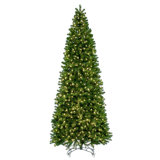 Vickerman 12' x 60" Deluxe Sequoia Pine Artificial Slim Pre-Lit Christmas Tree with 1800 Warm White LED 5MM Lights