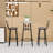 Round Bar Stool Set with Shelf and Upholstered Stools-81434661