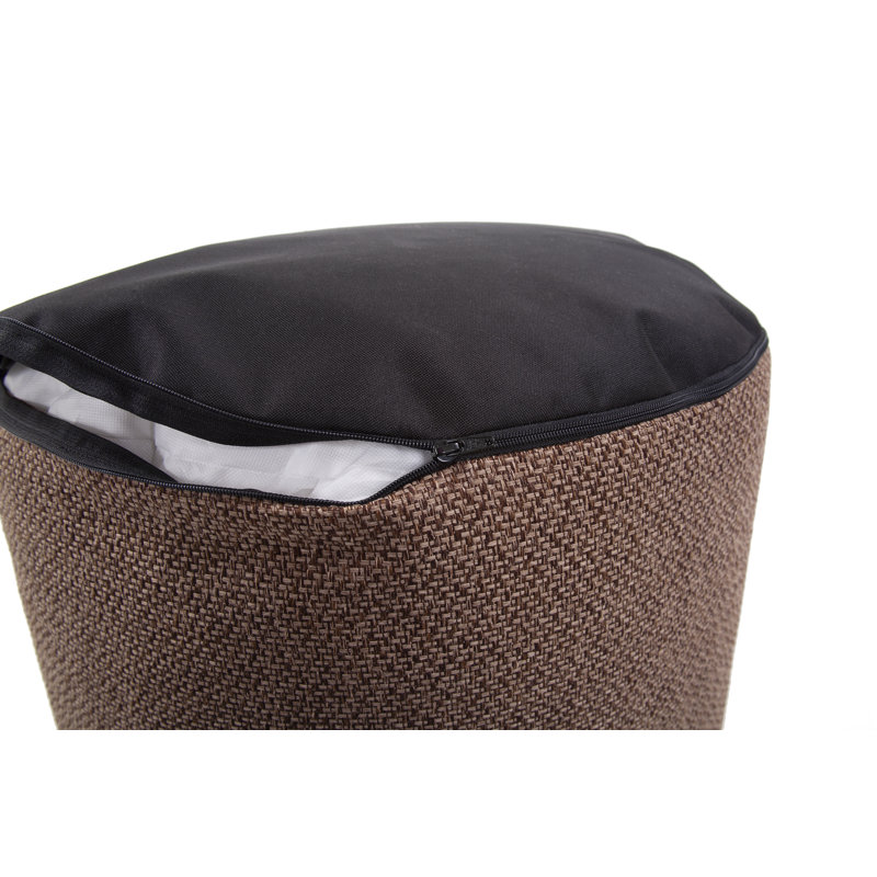Tamarra Upholstered Pouf, Panama Chocolate 100% Polyester