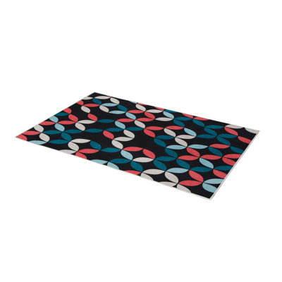 Tapis de couloir souple 2,6 x 4,9 pi | 100% polyester, hauteur de poils de 0,04 po | Antibactérien, antidérapant sous la surface | Tissé avec impression numérique 3D | Lavable à la machine | Durable et élégant pour les vestibules et les salons
