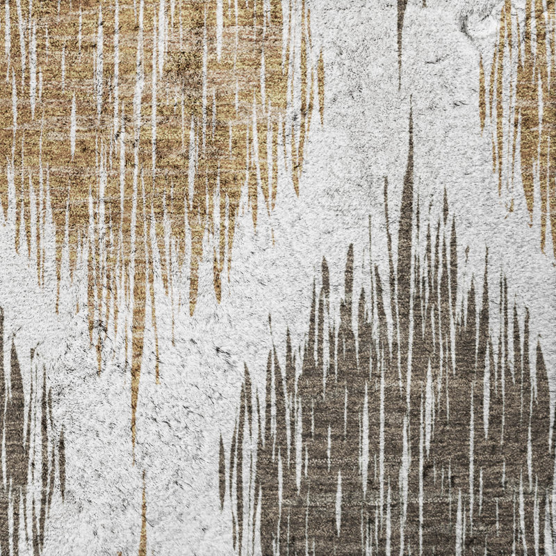 Tapis Ikat ADS848 de qualité supérieure lavable à la machine, Chocolat, 9 pi x 12 pi