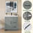 30" W X 21.5" D X 33.44" H Freestanding Sky Grey Bath Vanity Cabinet Without Top Modern Stand Alone Bathroom Cabinet Unassembled-1381787121
