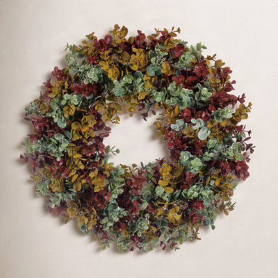 18'' Faux Eucalyptus Plastic Wreath