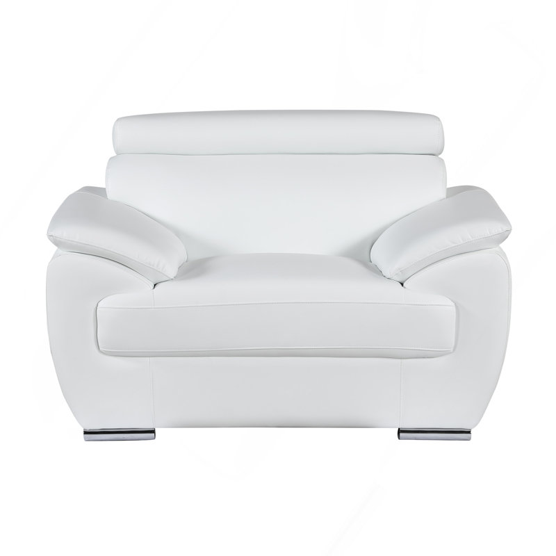 Chaise en cuir véritable, Blanc