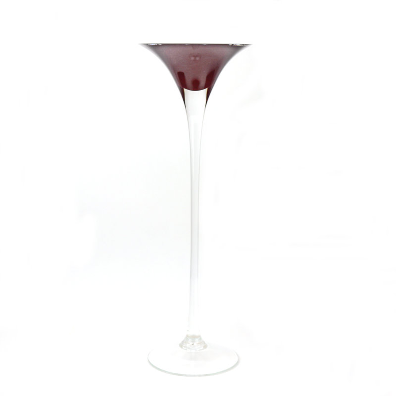 Porte-bougie Seranade, Transparent / rubis, H 19,5 po x l 6,5 po x P 6,5 po