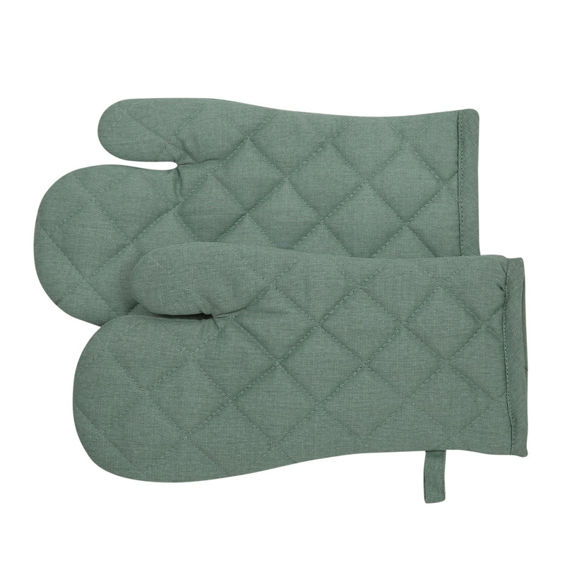 Wayfair Basics™ Taneytown Plain Oven Mitt Set, Sage