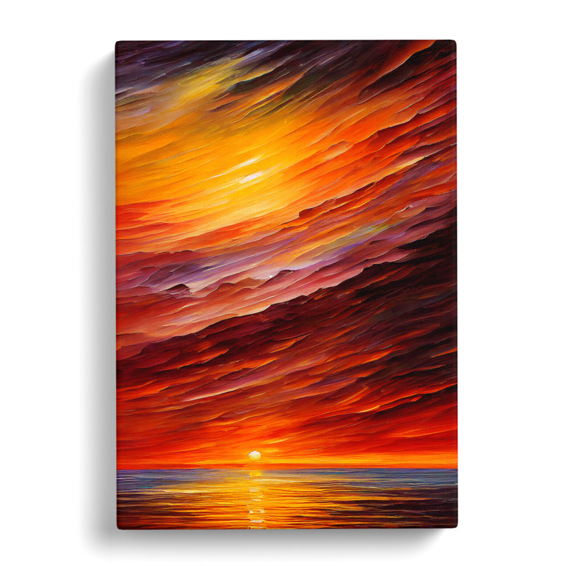 Ocean Sunset View No.1 - Wrapped Canvas, 50cm H x 35cm W x 3cm D
