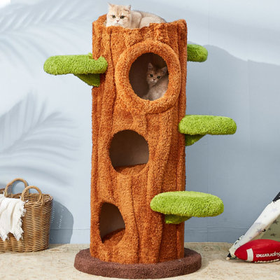 Arbre à chat 3 niveaux avec condons, perchoir, poteaux à griffer