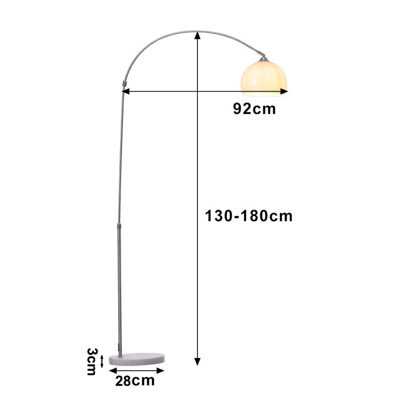 180cm Silver Arched Floor Lamp