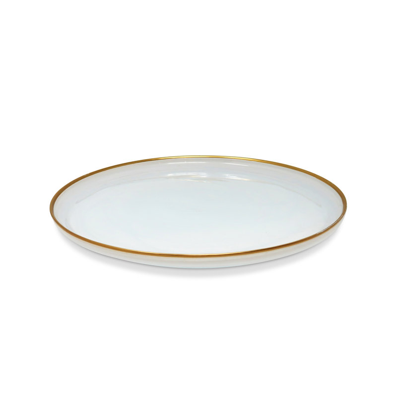 Assiette plate en verre 13 po, 4 pièces