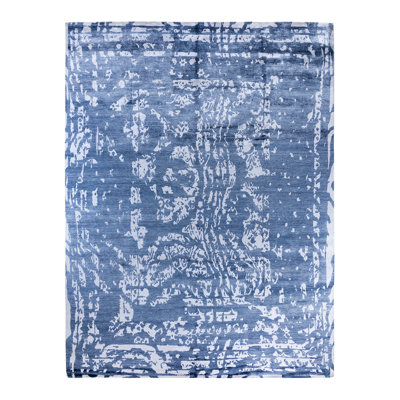 One-of-a-Kind Rectangle 9'2" X 12' New Age Silk Area Rug Blue