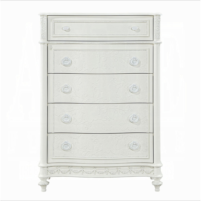 Commode 5 tiroirs Ivoire